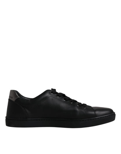 Dolce & Gabbana Black Leather London Heart Men Sneakers Shoes by Dolce & Gabbana