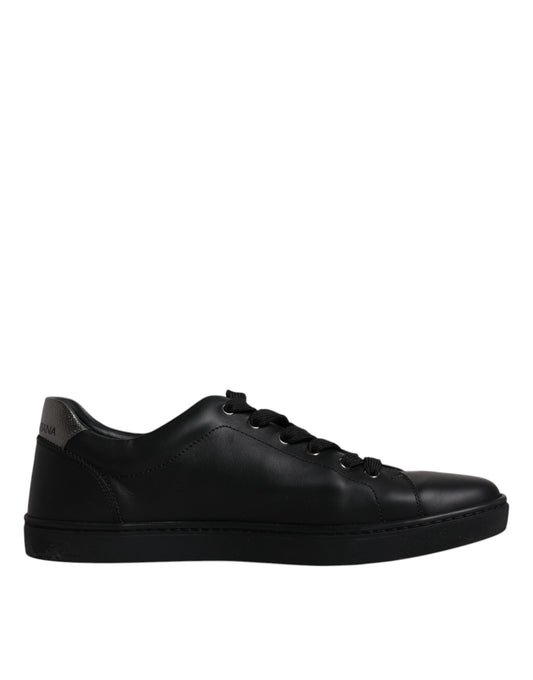 Dolce & Gabbana Black Leather London Heart Men Sneakers Shoes by Dolce & Gabbana
