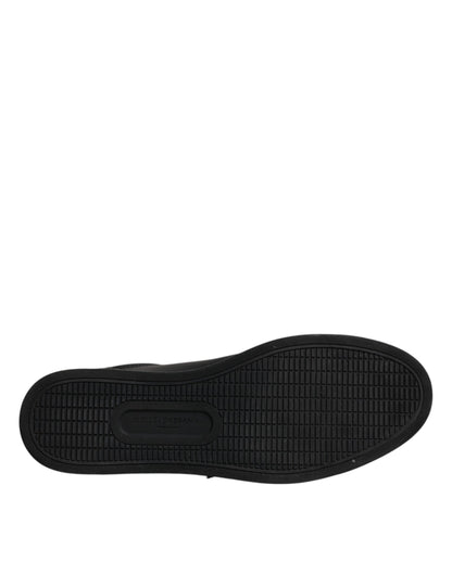 Dolce & Gabbana Black Leather London Heart Men Sneakers Shoes by Dolce & Gabbana