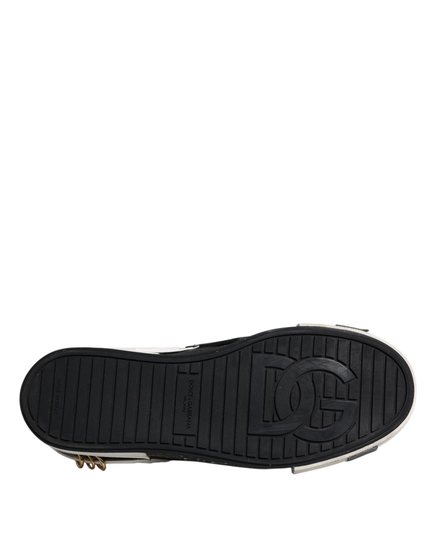Dolce & Gabbana Black White Portofino Low Top Sneakers Shoes by Dolce & Gabbana