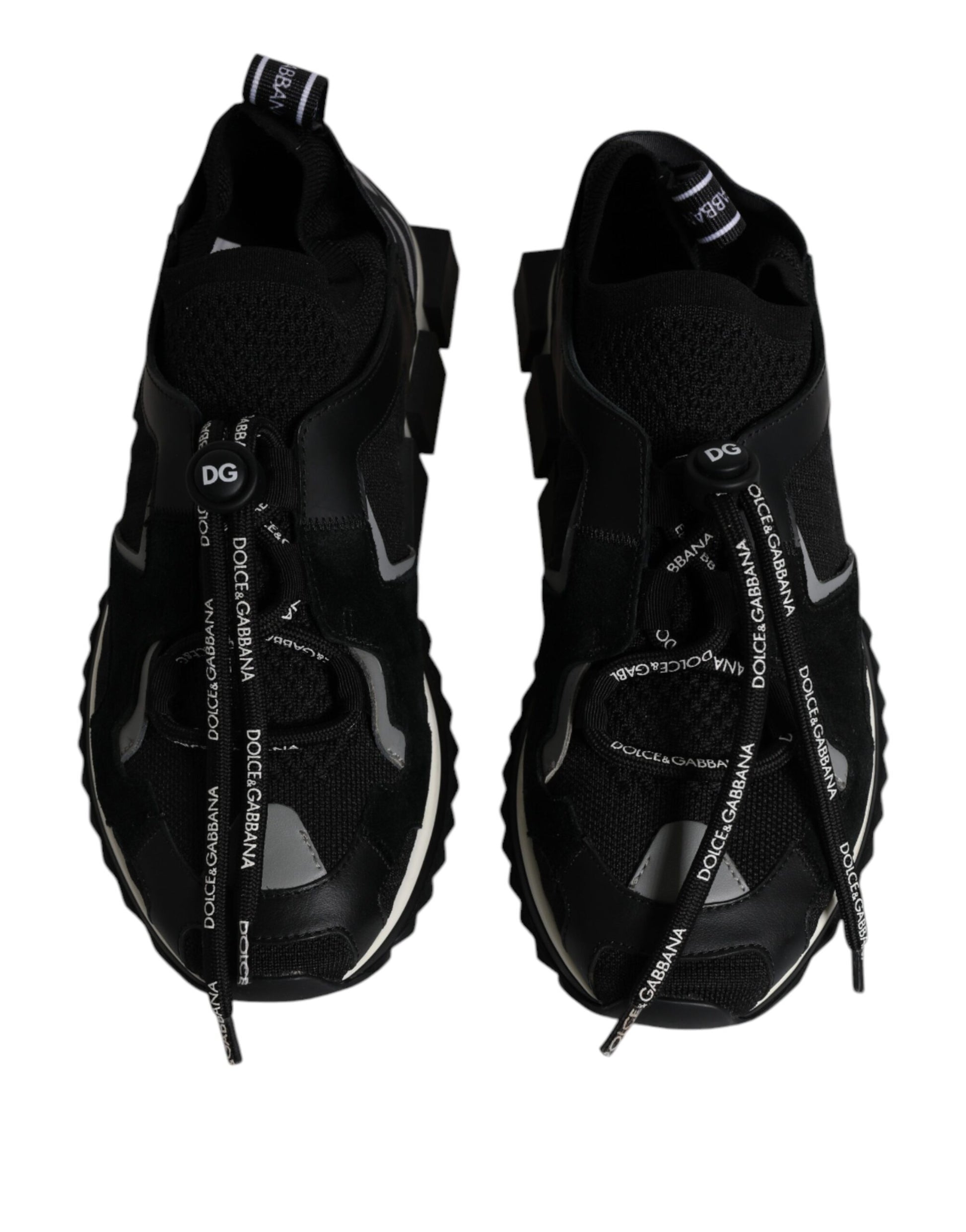 Dolce & Gabbana Black White Logo Sorrento Mens Sneakers Shoes by Dolce & Gabbana