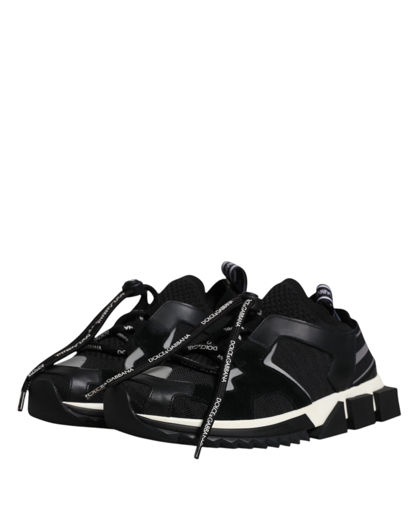 Dolce & Gabbana Black White Logo Sorrento Mens Sneakers Shoes by Dolce & Gabbana