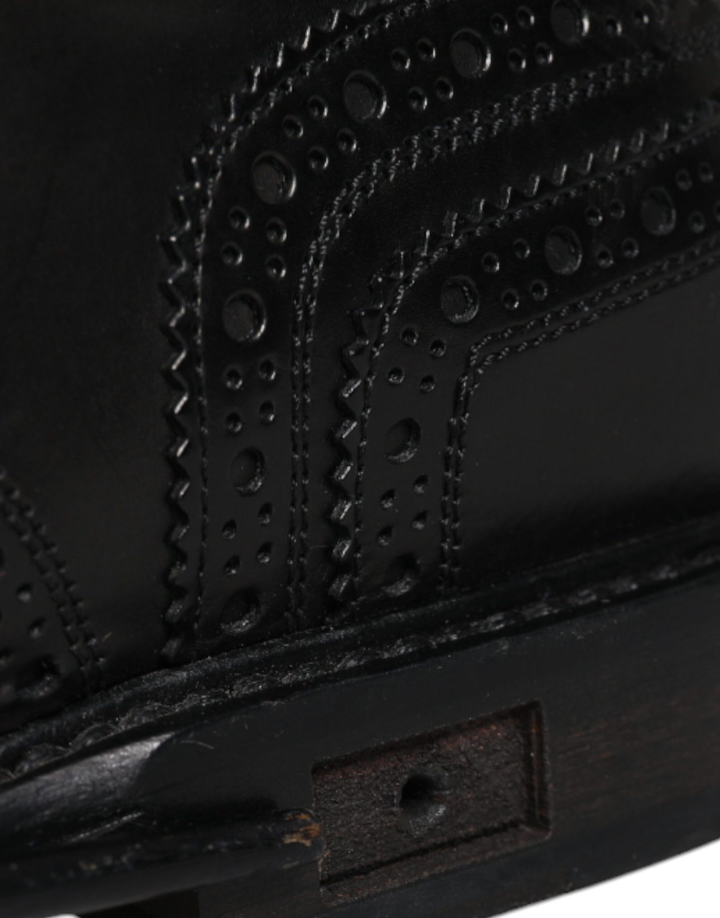 Dolce &amp; Gabbana Black Leather Derby Wingtip Formal Shoes