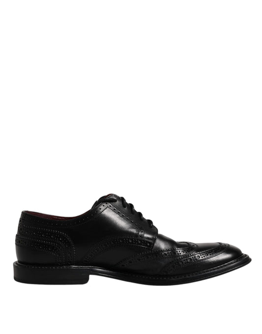 Chaussures habillées Derby en cuir noir Dolce &amp; Gabbana