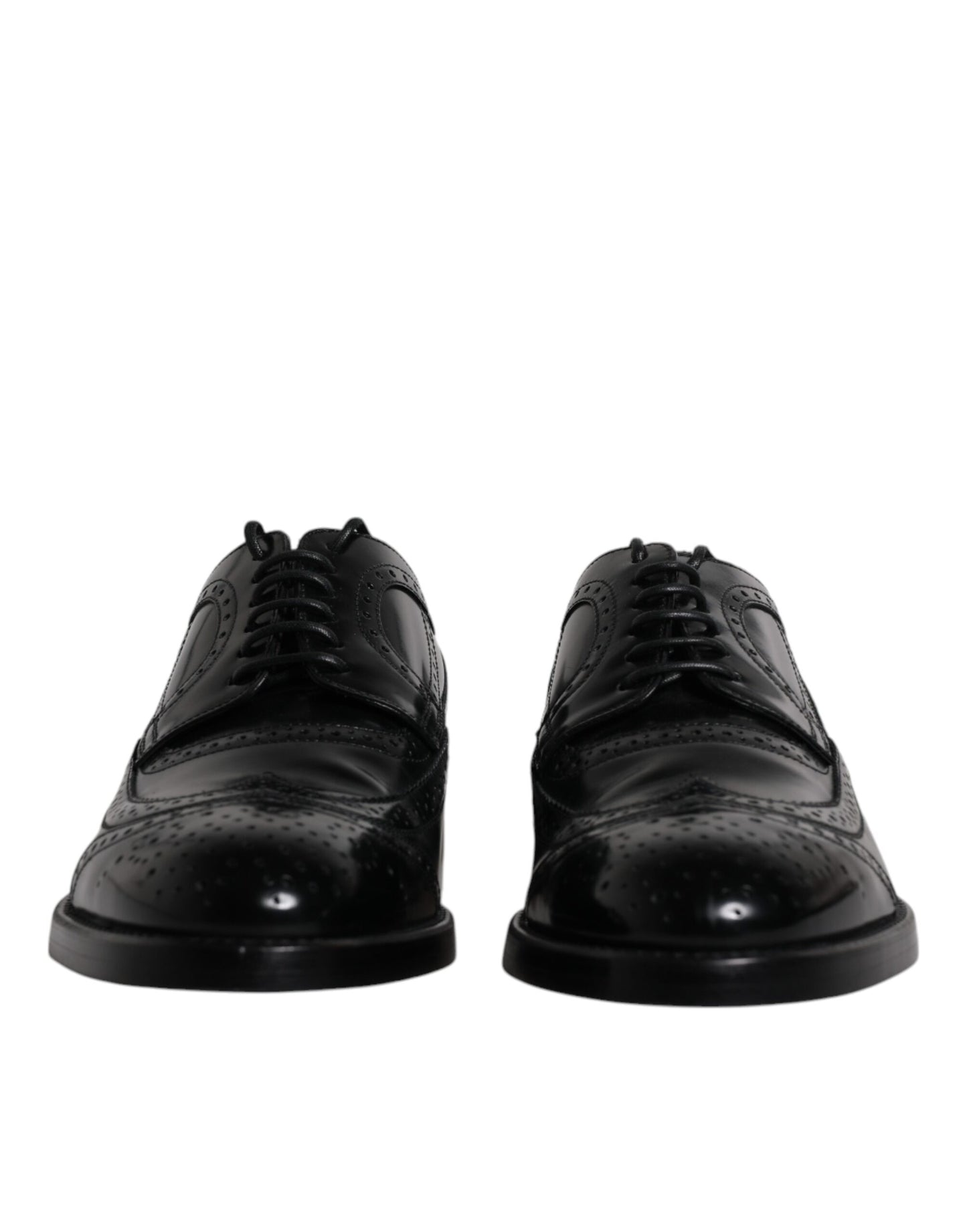 Chaussures habillées Derby en cuir noir Dolce &amp; Gabbana