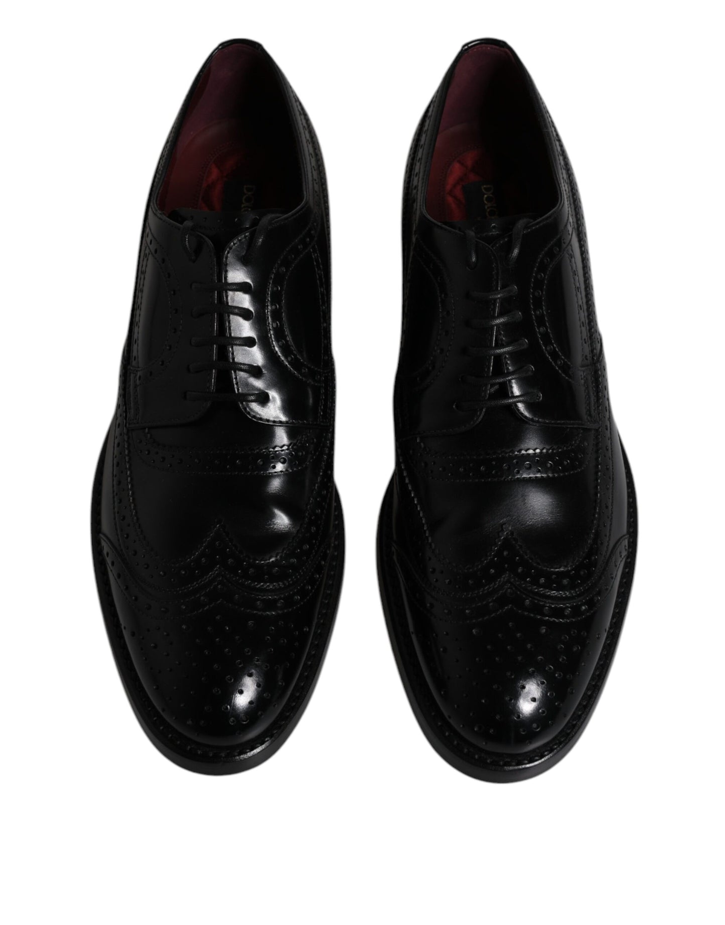 Chaussures habillées Derby en cuir noir Dolce &amp; Gabbana