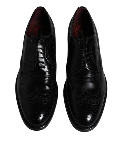 Chaussures habillées Derby en cuir noir Dolce &amp; Gabbana