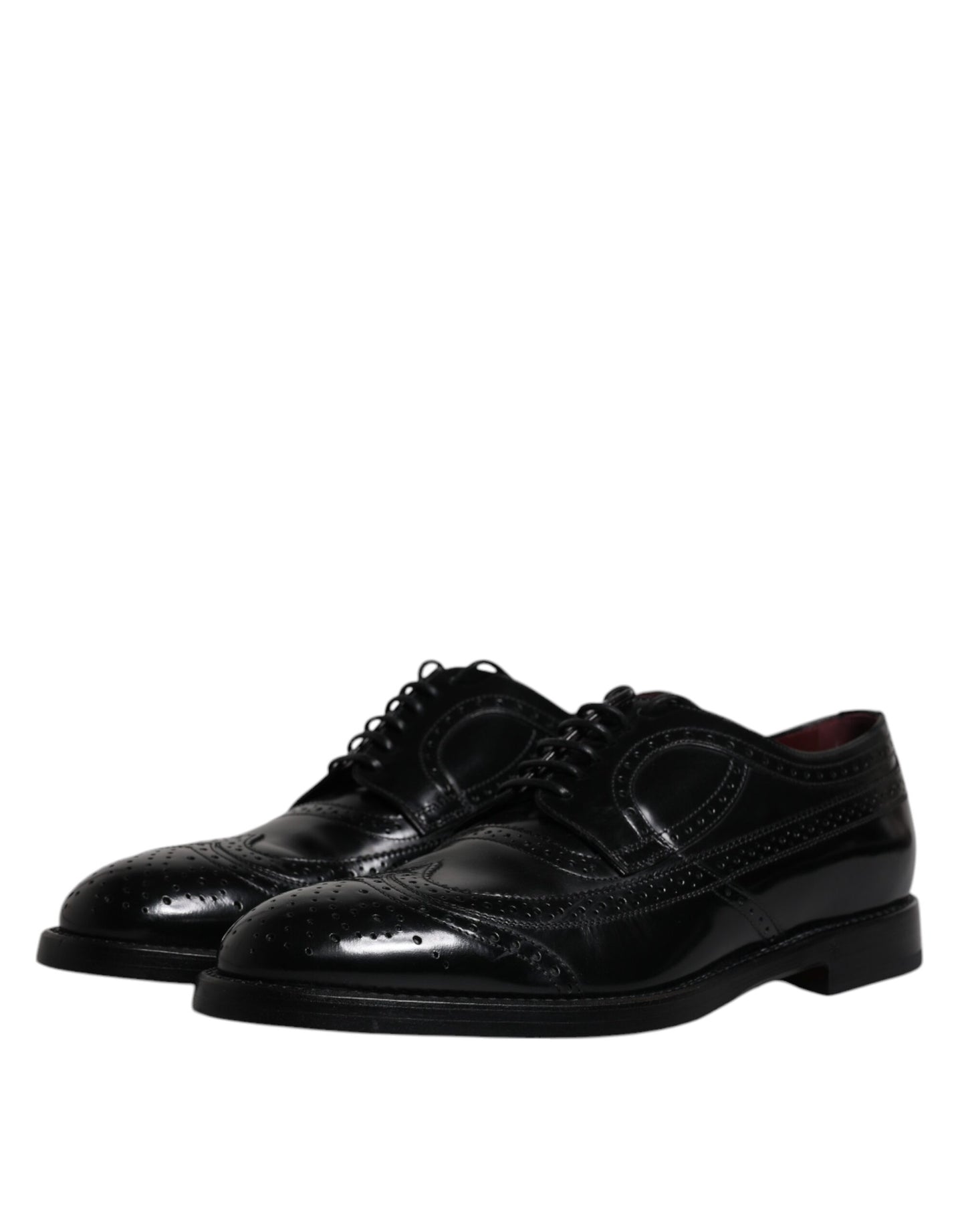 Chaussures habillées Derby en cuir noir Dolce &amp; Gabbana