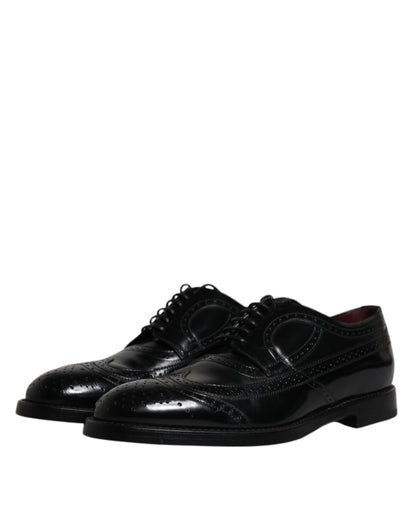 Chaussures habillées Derby en cuir noir Dolce &amp; Gabbana