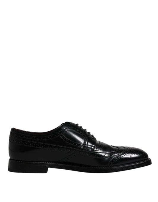 Chaussures habillées Derby en cuir noir Dolce &amp; Gabbana