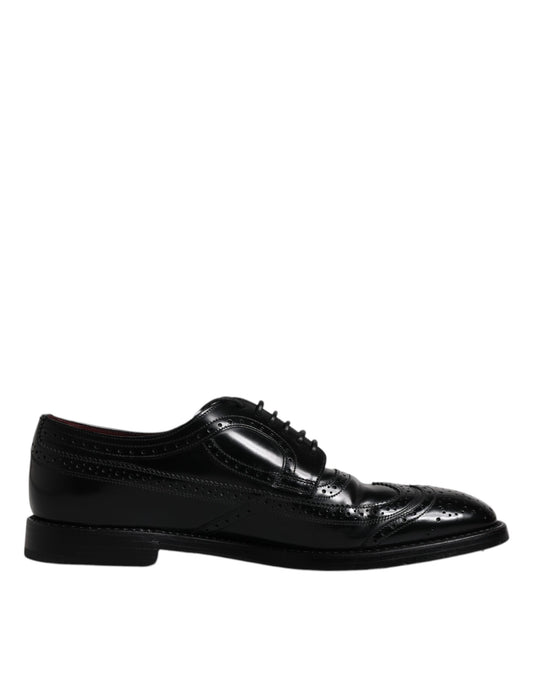 Chaussures habillées Derby en cuir noir Dolce &amp; Gabbana