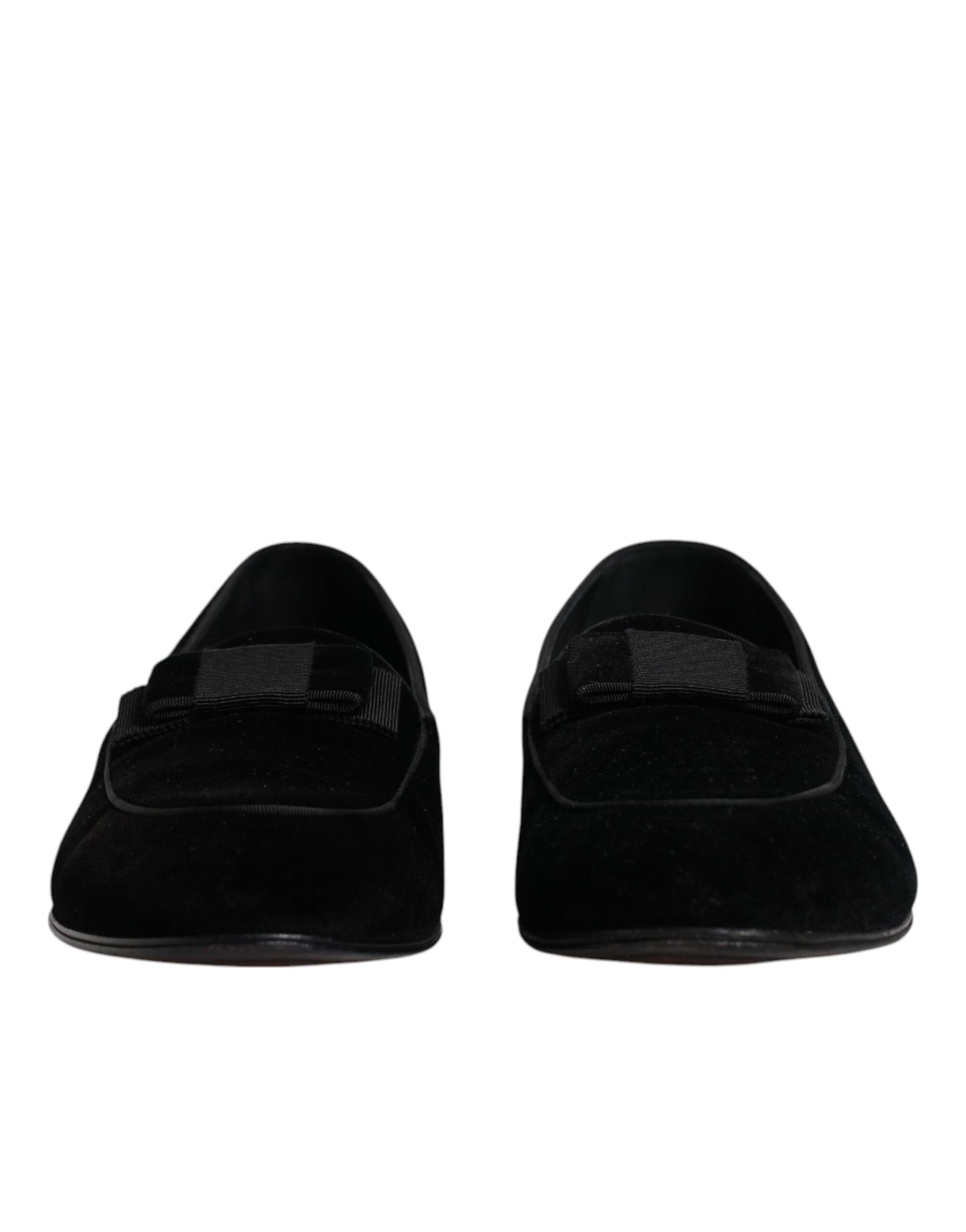 Dolce &amp; Gabbana Black Velvet Loafers Formal Men Dress Shoes