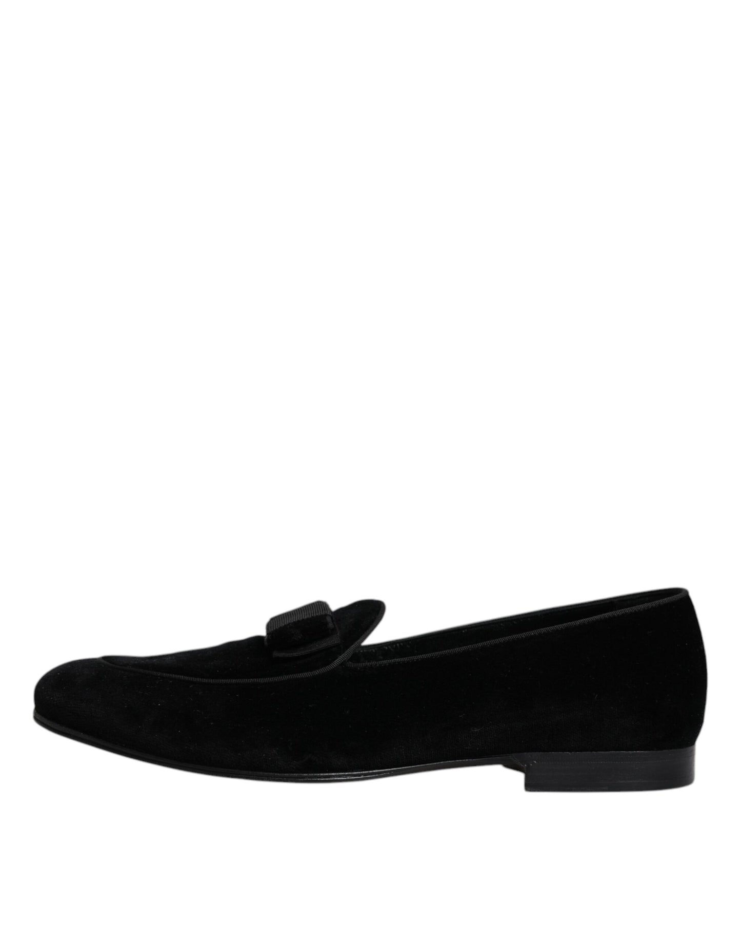 Dolce &amp; Gabbana Black Velvet Loafers Formal Men Dress Shoes