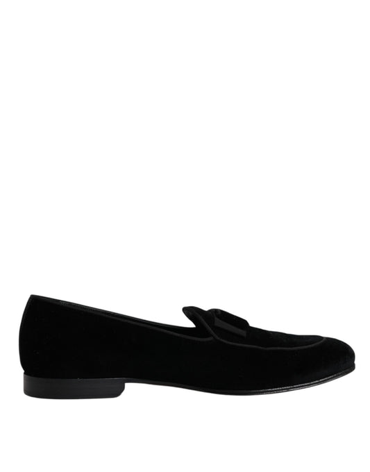 Mocassins en velours noir Dolce &amp; Gabbana pour homme