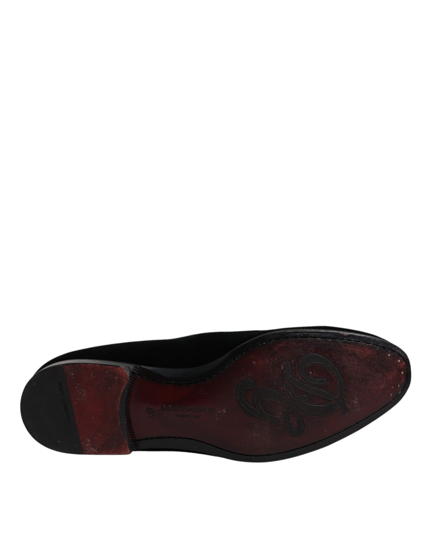 Dolce &amp; Gabbana Black Velvet Loafers Formal Men Dress Shoes