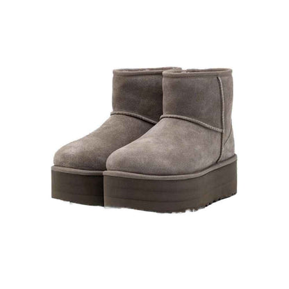 UGG Classic Mini Platform I23 Suede Enkellaarsjes – Grijs