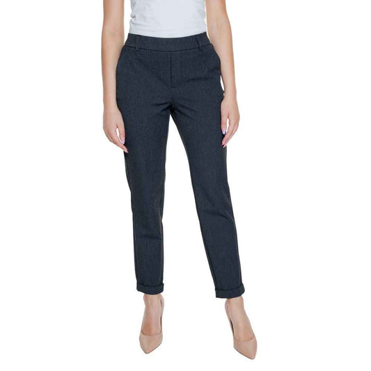 Grijze Polyester Broek Vero Moda Dames Regular - Grijs