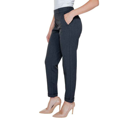 Grijze Polyester Broek Vero Moda Dames Regular - Grijs