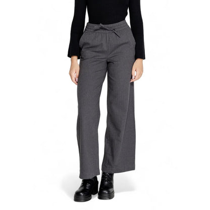 Jacqueline De Yong Gray Cotton Pant by Jacqueline De Yong
