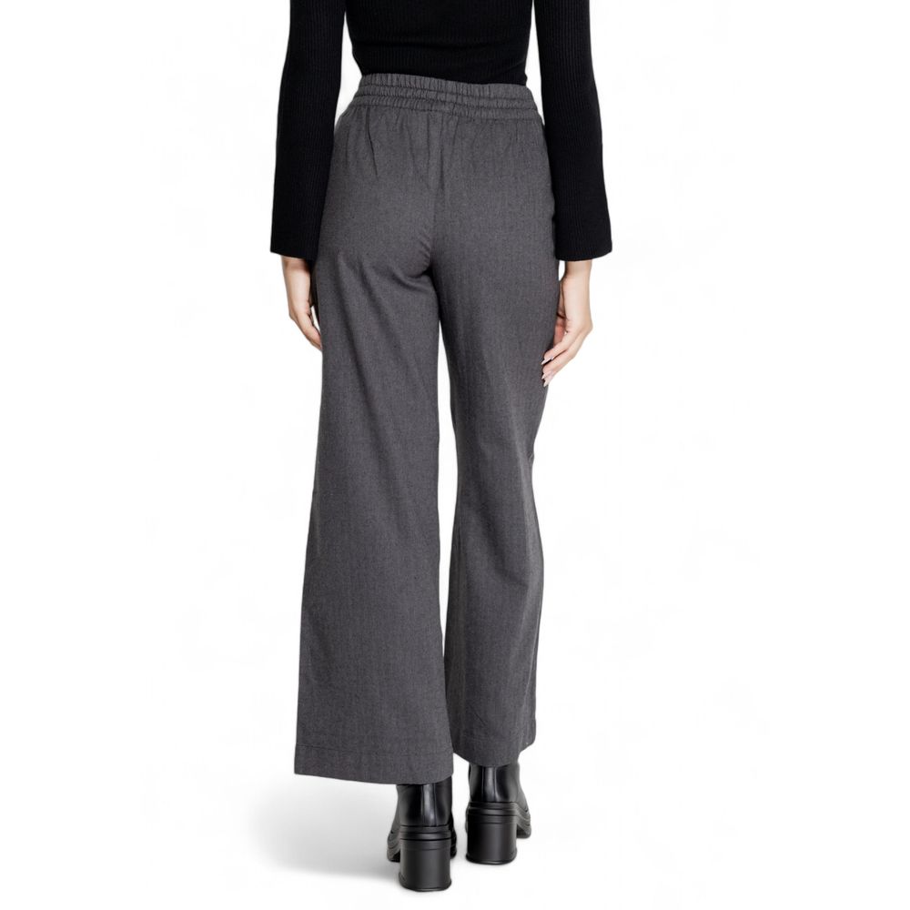 Jacqueline De Yong Gray Cotton Pant by Jacqueline De Yong
