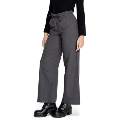 Jacqueline De Yong Gray Cotton Pant by Jacqueline De Yong