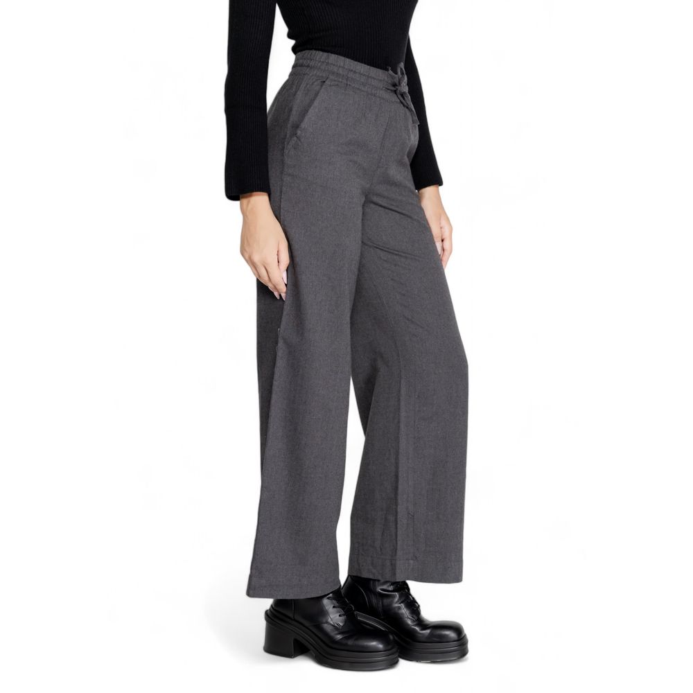 Jacqueline De Yong Gray Cotton Pant by Jacqueline De Yong