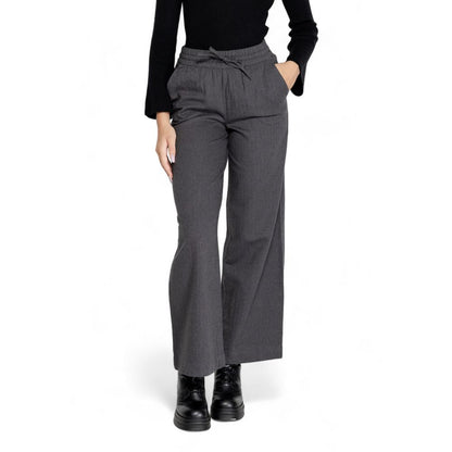 Jacqueline De Yong Gray Cotton Pant by Jacqueline De Yong