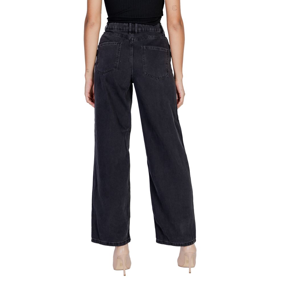 Jacqueline De Yong Black Cotton Relaxed Fit Jean by Jacqueline De Yong