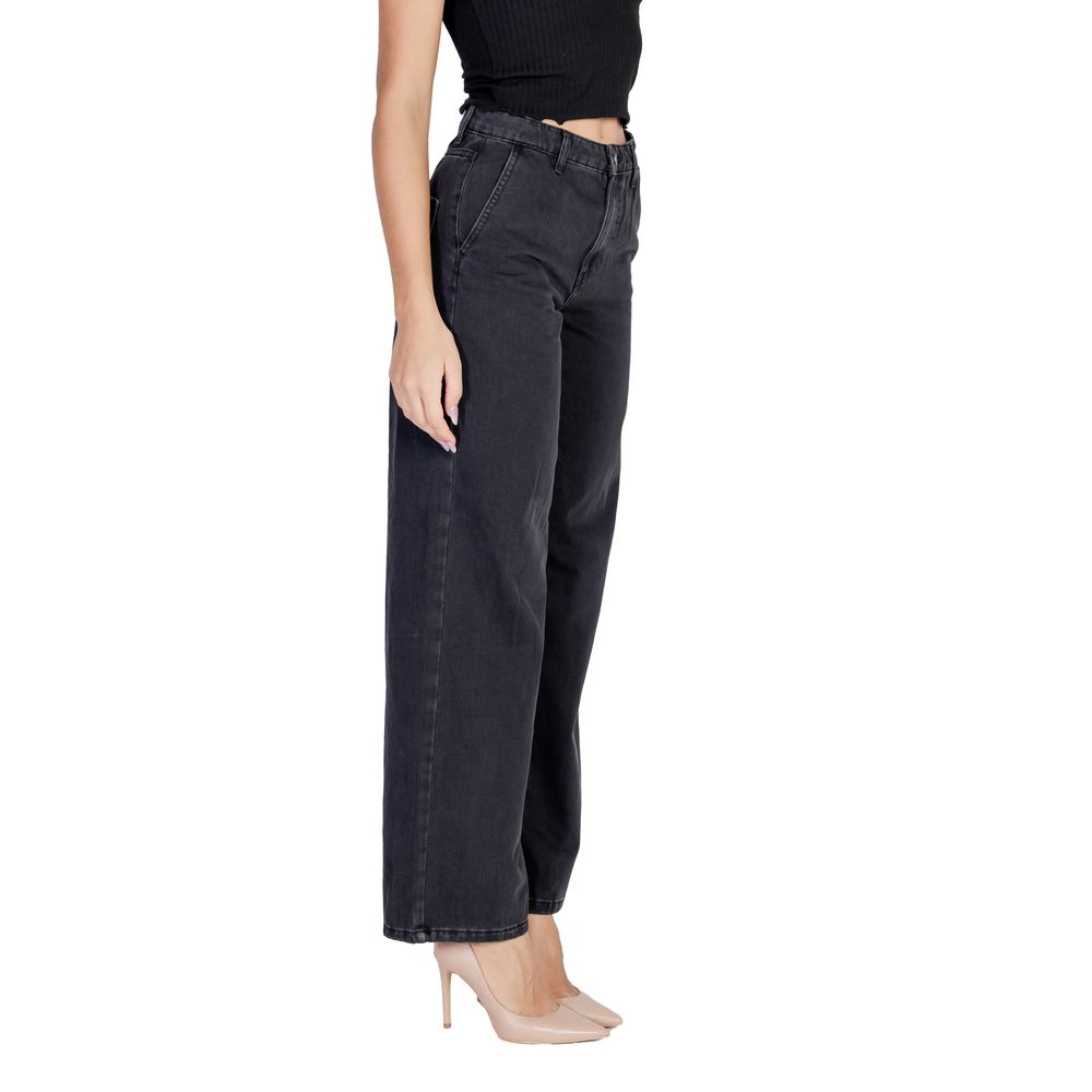 Jacqueline De Yong Black Cotton Relaxed Fit Jean by Jacqueline De Yong