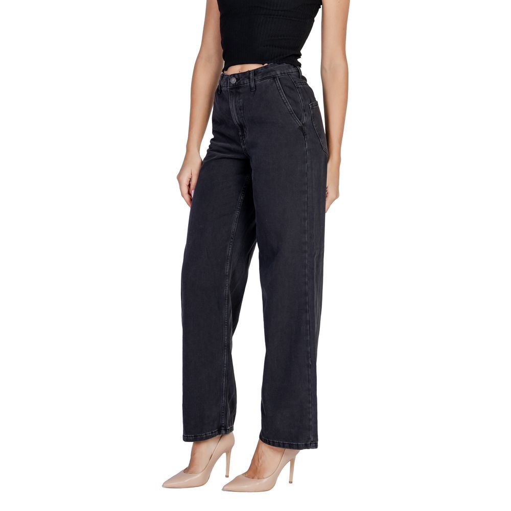 Jacqueline De Yong Black Cotton Relaxed Fit Jean by Jacqueline De Yong