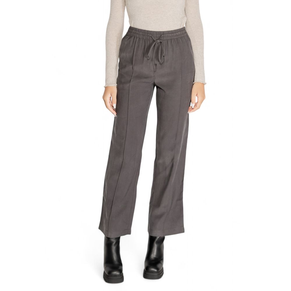 Jacqueline De Yong Gray Viscose Pant by Jacqueline De Yong