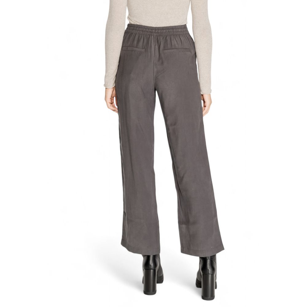 Jacqueline De Yong Gray Viscose Pant by Jacqueline De Yong