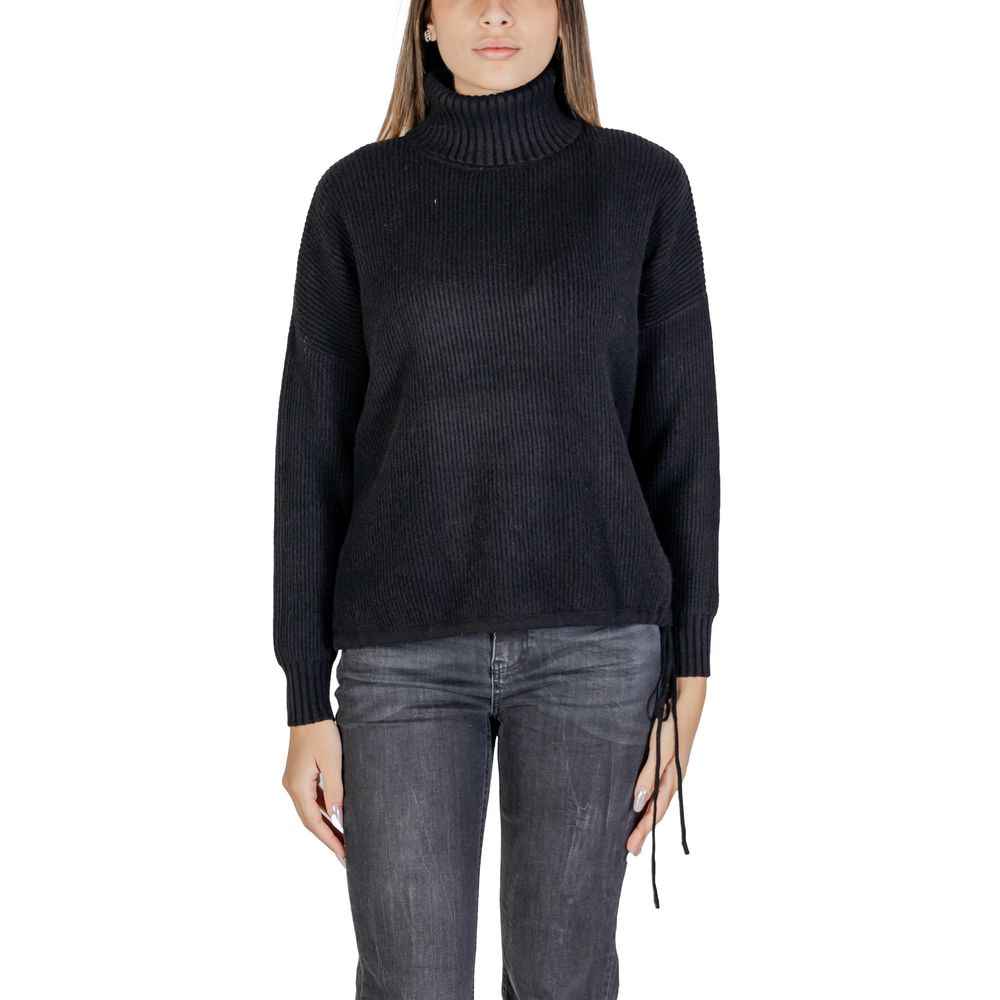 Sandro Ferrone Black Viscose Turtleneck