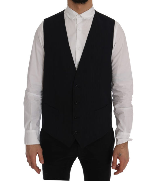 Gilet élégant en laine mélangée à rayures Dolce &amp; Gabbana