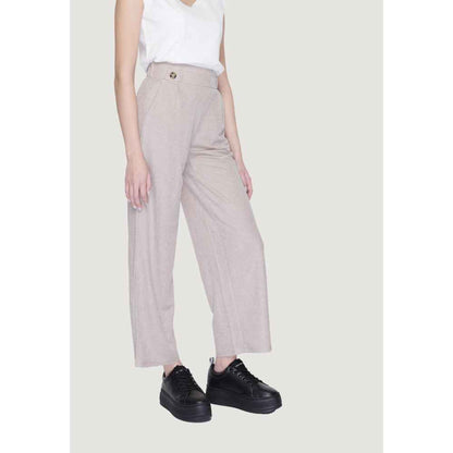 Jacqueline De Yong Gray Viscose Pant by Jacqueline De Yong