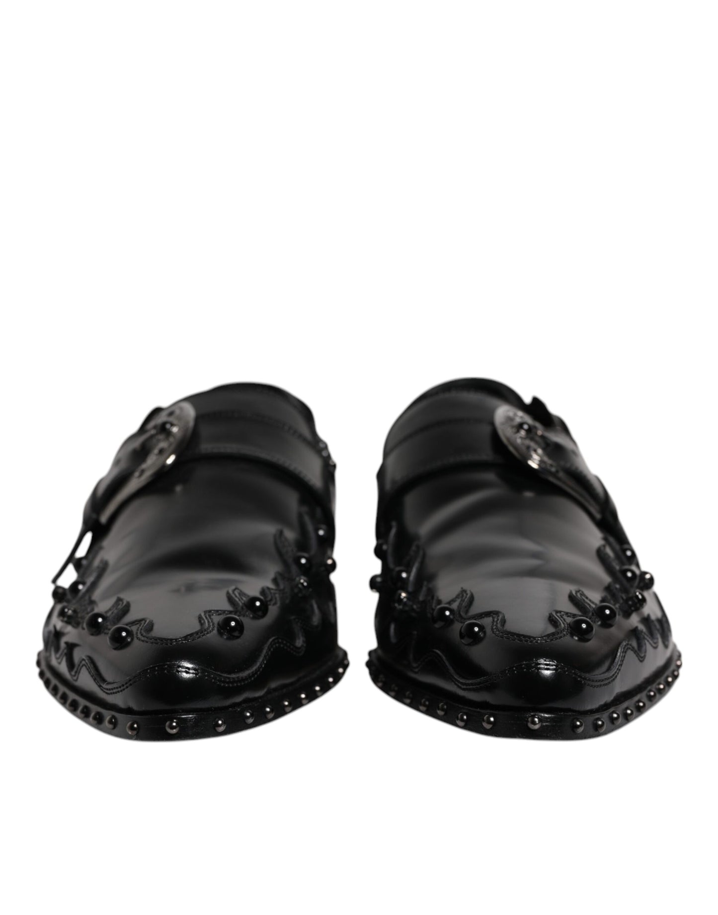 Chaussures Derby Monk à ornements noirs Dolce &amp; Gabbana