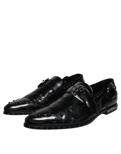 Chaussures Derby Monk à ornements noirs Dolce &amp; Gabbana