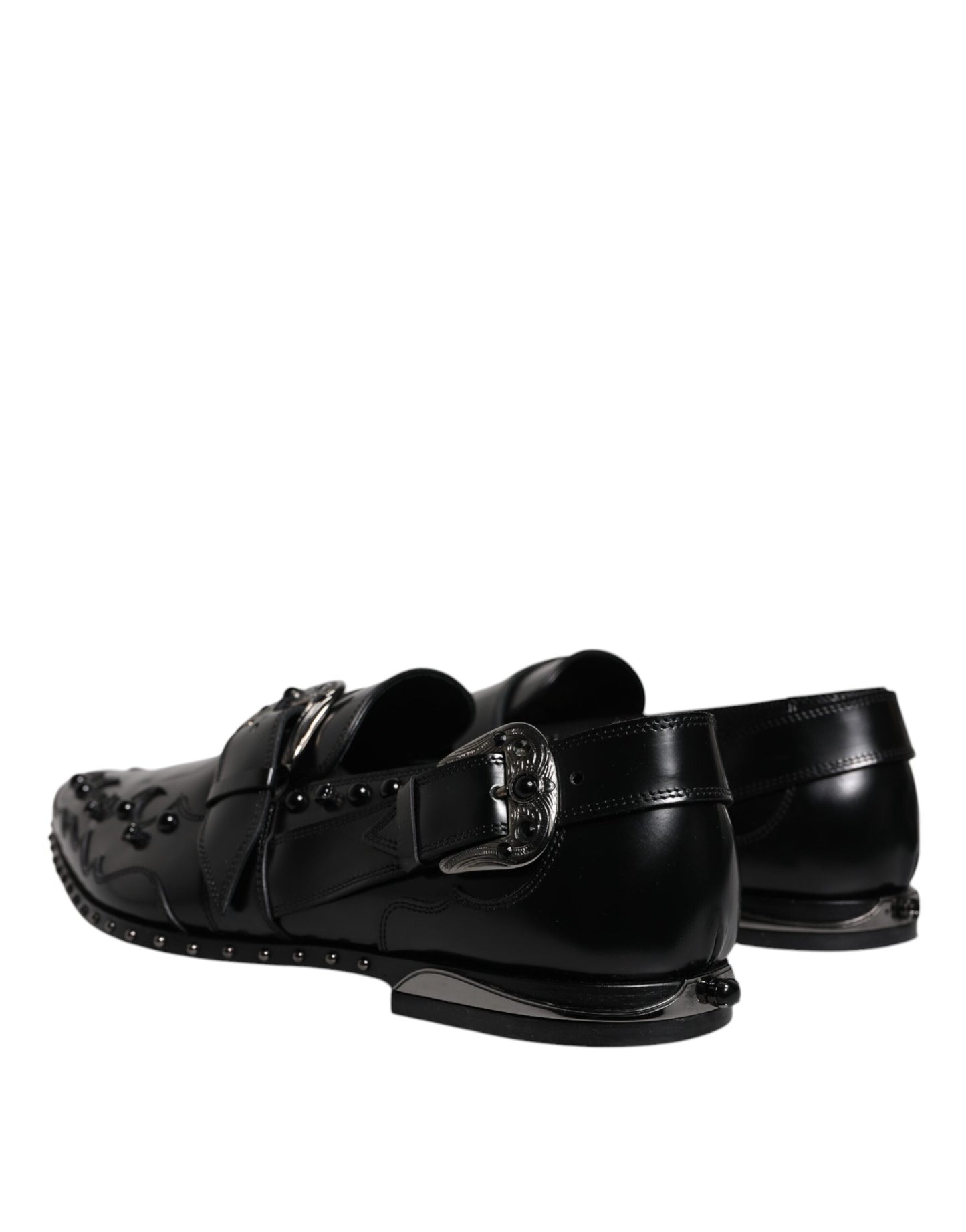 Chaussures Derby Monk à ornements noirs Dolce &amp; Gabbana