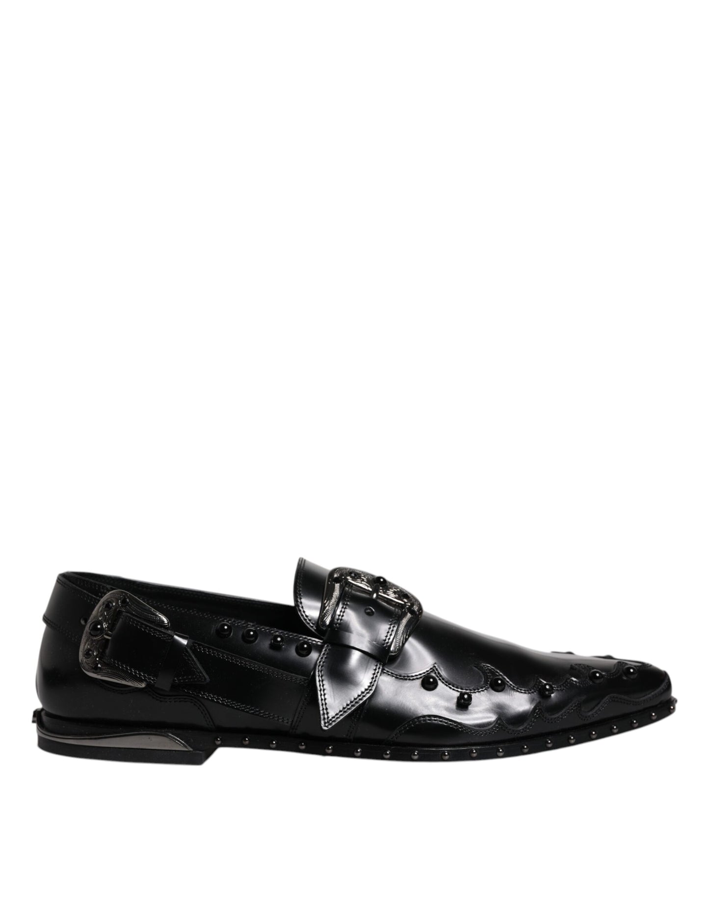 Chaussures Derby Monk à ornements noirs Dolce &amp; Gabbana