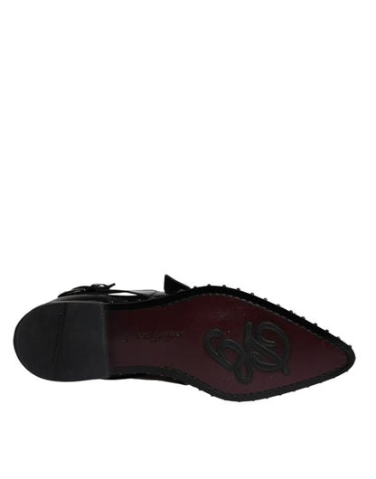 Chaussures Derby Monk à ornements noirs Dolce &amp; Gabbana