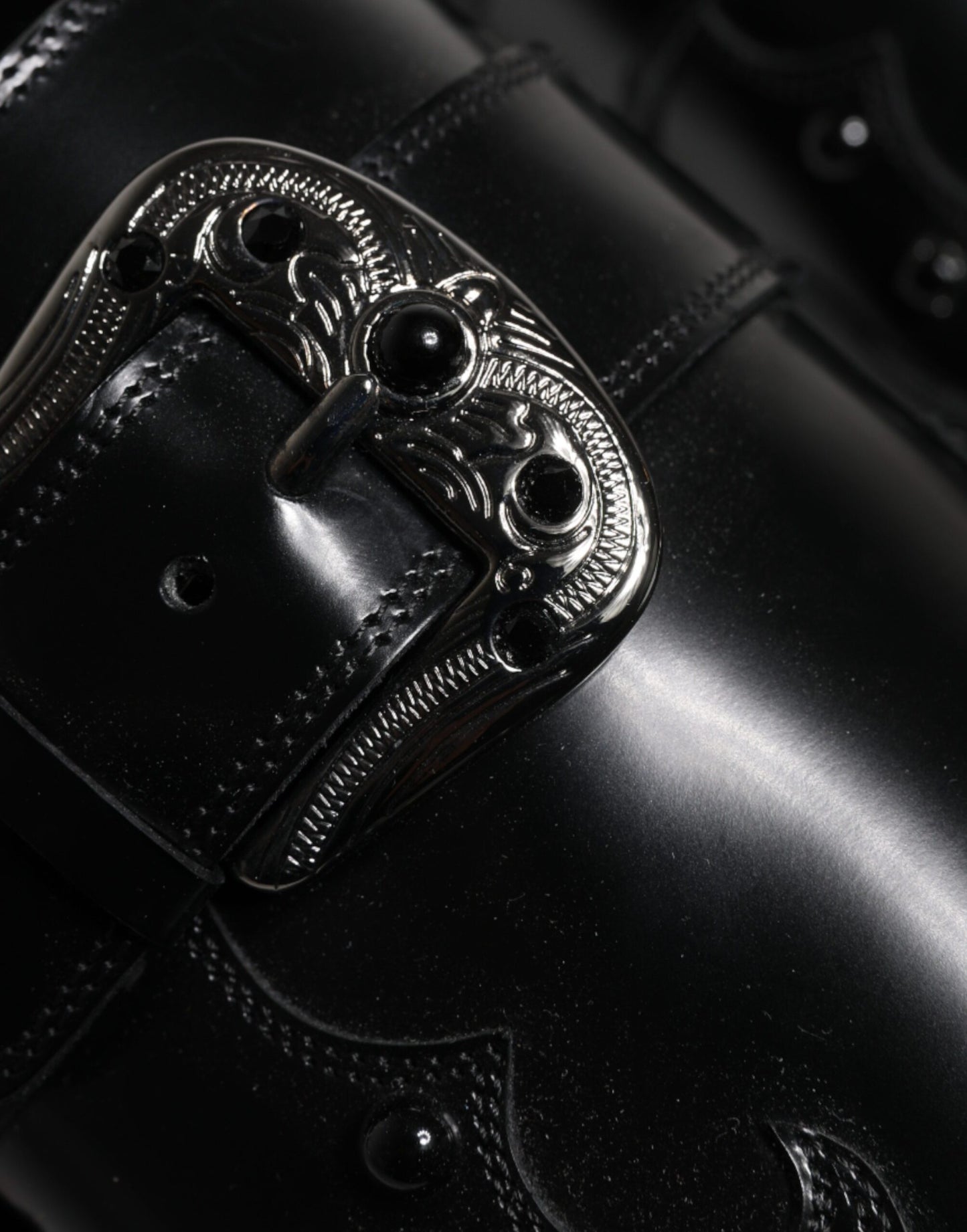 Chaussures Derby Monk à ornements noirs Dolce &amp; Gabbana