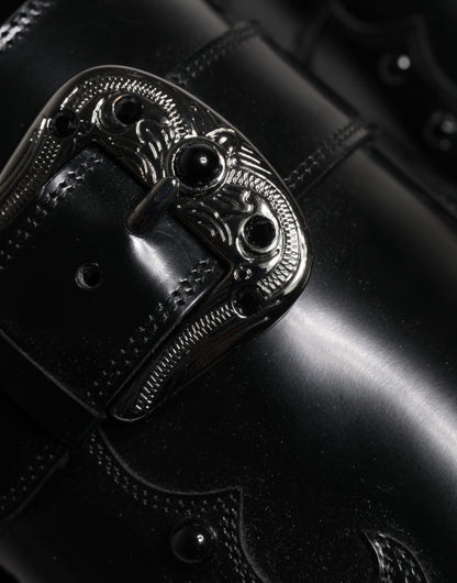 Chaussures Derby Monk à ornements noirs Dolce &amp; Gabbana