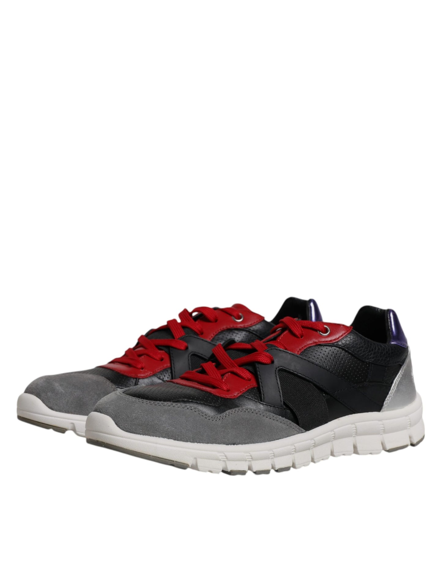 Dolce & Gabbana Multicolor Leather Suede Low Top Sneakers Shoes by Dolce & Gabbana