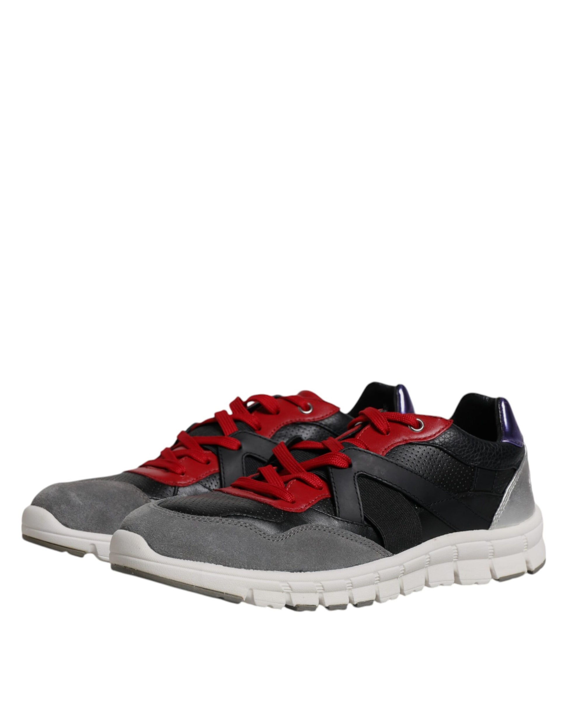 Dolce & Gabbana Multicolor Leather Suede Low Top Sneakers Shoes by Dolce & Gabbana