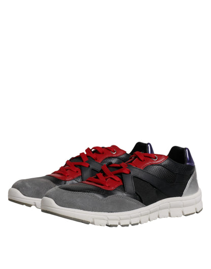Dolce & Gabbana Multicolor Leather Suede Low Top Sneakers Shoes by Dolce & Gabbana