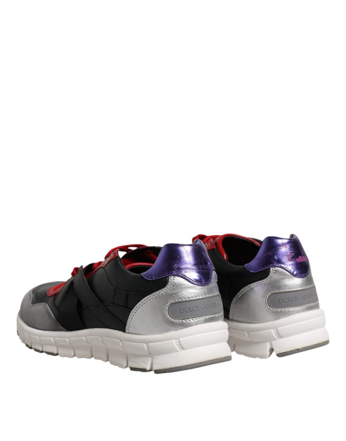 Dolce & Gabbana Multicolor Leather Suede Low Top Sneakers Shoes by Dolce & Gabbana