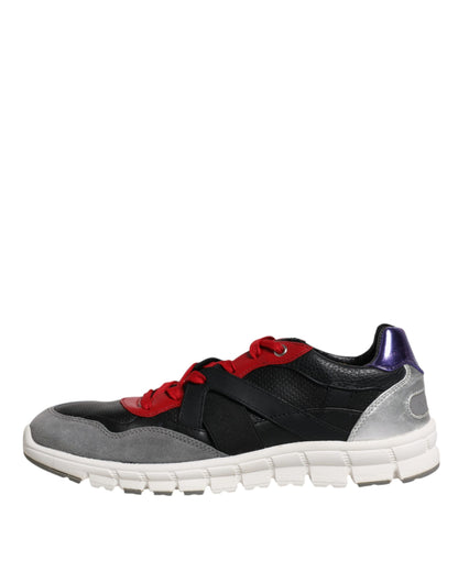 Dolce & Gabbana Multicolor Leather Suede Low Top Sneakers Shoes by Dolce & Gabbana