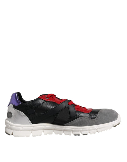 Dolce & Gabbana Multicolor Leather Suede Low Top Sneakers Shoes by Dolce & Gabbana