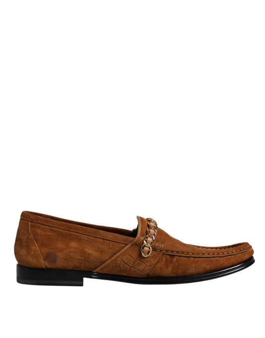 Mocassins en cuir suédé marron Dolce &amp; Gabbana