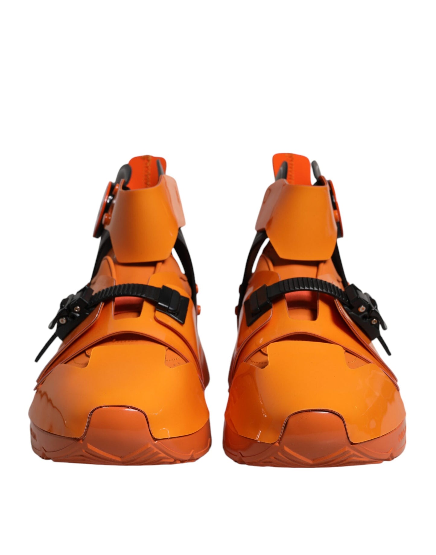 Dolce & Gabbana Orange Multi Panel Chunky High Top Sneakers Shoes by Dolce & Gabbana
